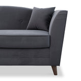 Pippa Steel Grey Plush Velvet 3 Seater Sofa