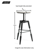 Kandla Black Marble Tripod Stool - Size Guide for Full Height