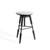 Kandla White Marble Tripod Stool