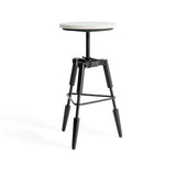 Kandla White Marble Tripod Stool by Roseland Furniture