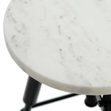 Kandla White Marble Tripod Stool