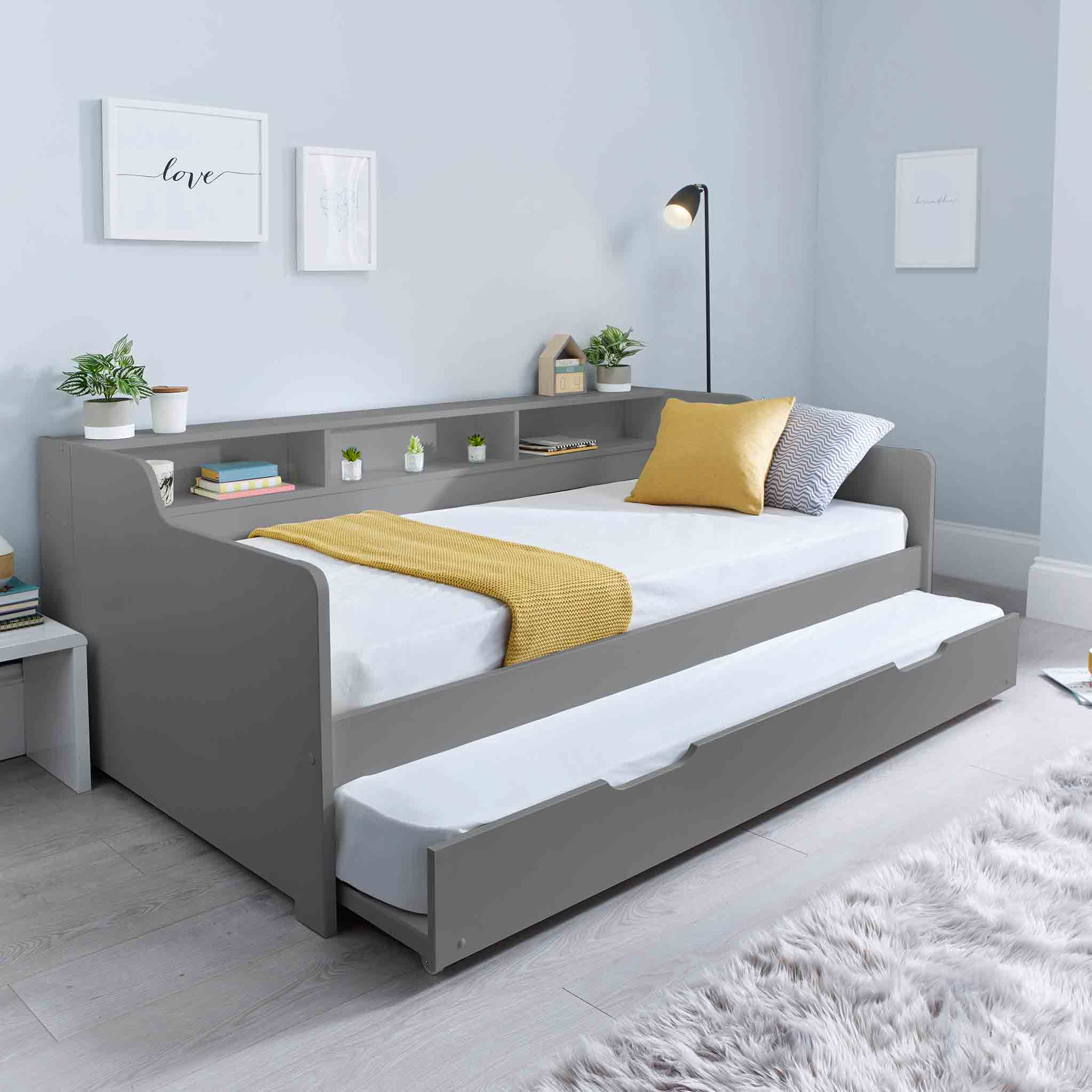 Twin bed shop and trundle