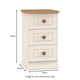 Brixham Cream 3 Drawer Bedside from Roseland