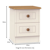 Brixham Cream 2 Drawer Bedside from Roseland