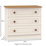 Brixham Cream 3 Drawer Chest from Roseland