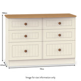 Brixham Cream 6 Drawer Wide Chest from Roseland