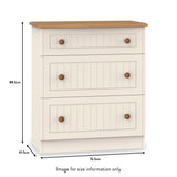 Brixham Cream 3 Drawer Deep Chest from Roseland