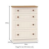 Brixham Cream 4 Drawer Deep Chest from Roseland