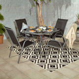 Rio Stacking 4 Seat Dining Set with Parasol