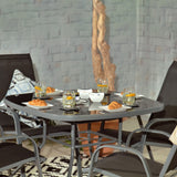 Rio Stacking 4 Seat Dining Set with Parasol