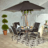 Rio Stacking 4 Seat Dining Set with Parasol