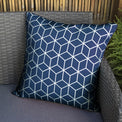 Outdoor Blue Geometric Scatter Cushion