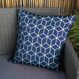 Outdoor Blue Geometric Scatter Cushion