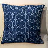 Outdoor Blue Geometric Scatter Cushion