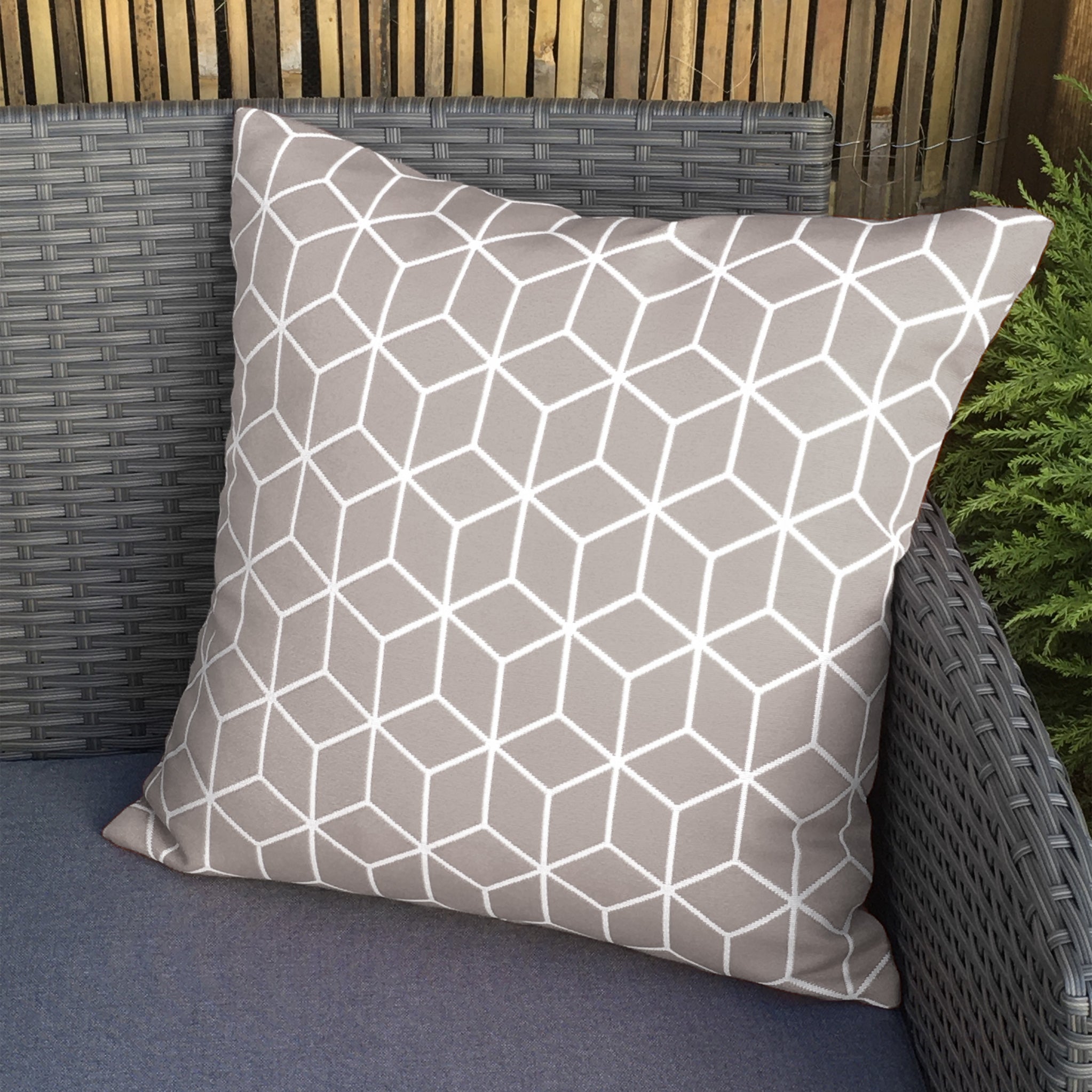 Grey geometric cushions sale