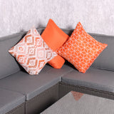 Outdoor Orange Patterned Scatter Cushion