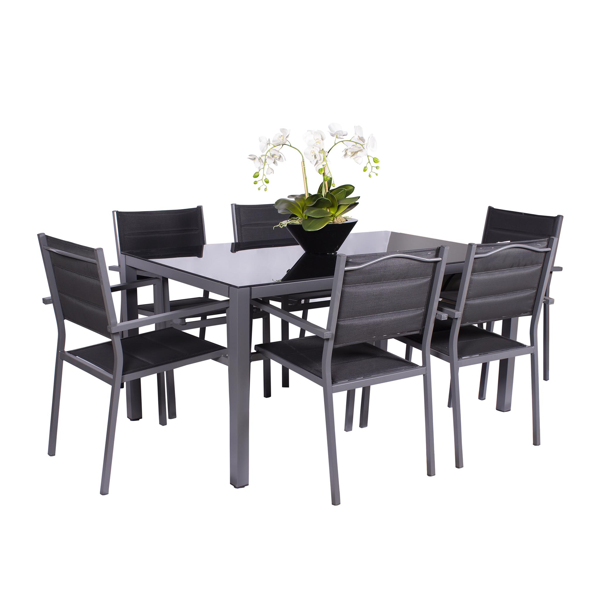 Mayotte metal 6 seater deals dining set