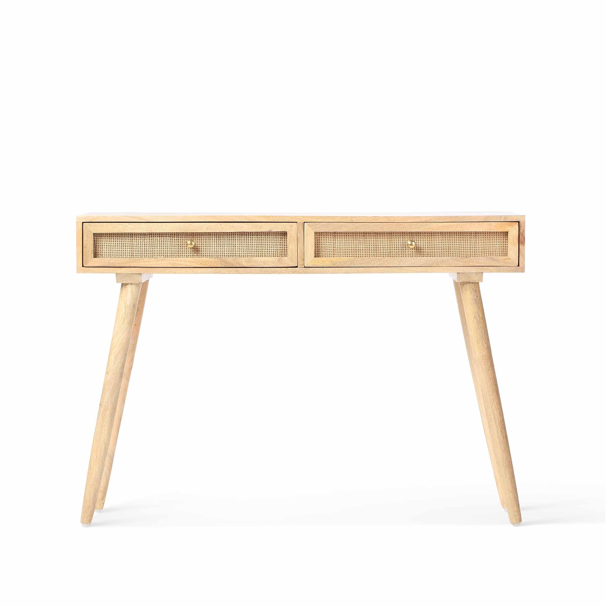 Light wood console on sale table with storage