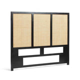 Venti Black Mango Wood & Cane Headboard