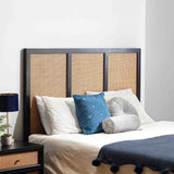 Venti Black Mango Wood & Cane Headboard Lifestyle