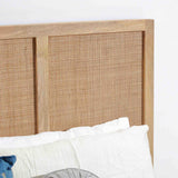 Venti Natural Mango Wood & Cane Headboard close up