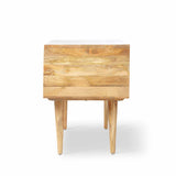 Venti Natural Mango Wood & Cane Home Office Desk or Dressing Table with Scandi Legs