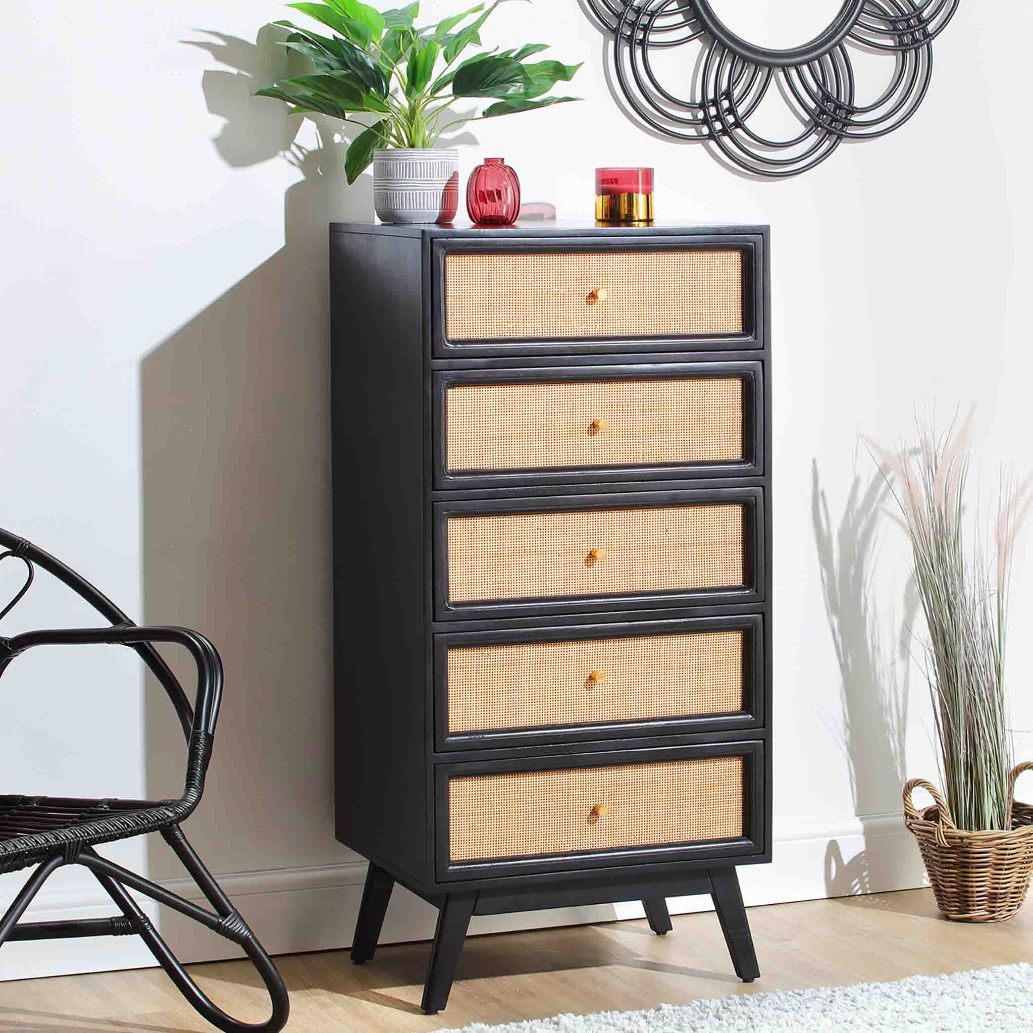 Tall cane outlet dresser