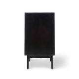 Venti Black Mango Wood & Cane Compact 3 Drawer Chest with Scandi Legs