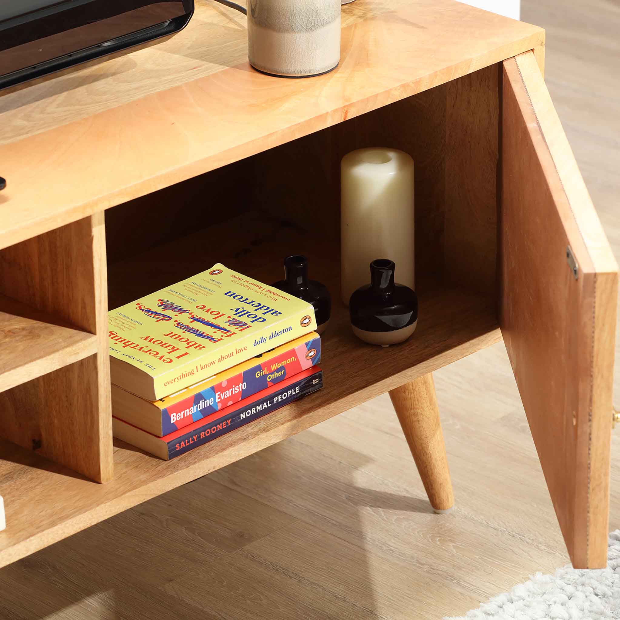 Tv stand online with cane doors