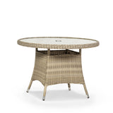 Wentworth 4 Seat 110cm Highback Rattan Garden Dining Set Table