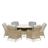 Wentworth 6 Seat 140cm Deluxe Rattan Outdoor  Dining Set