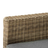 Wentworth Deluxe Rattan Sofa Garden Lounge Set with Adjustable Table - Close up of Arm of Sofa