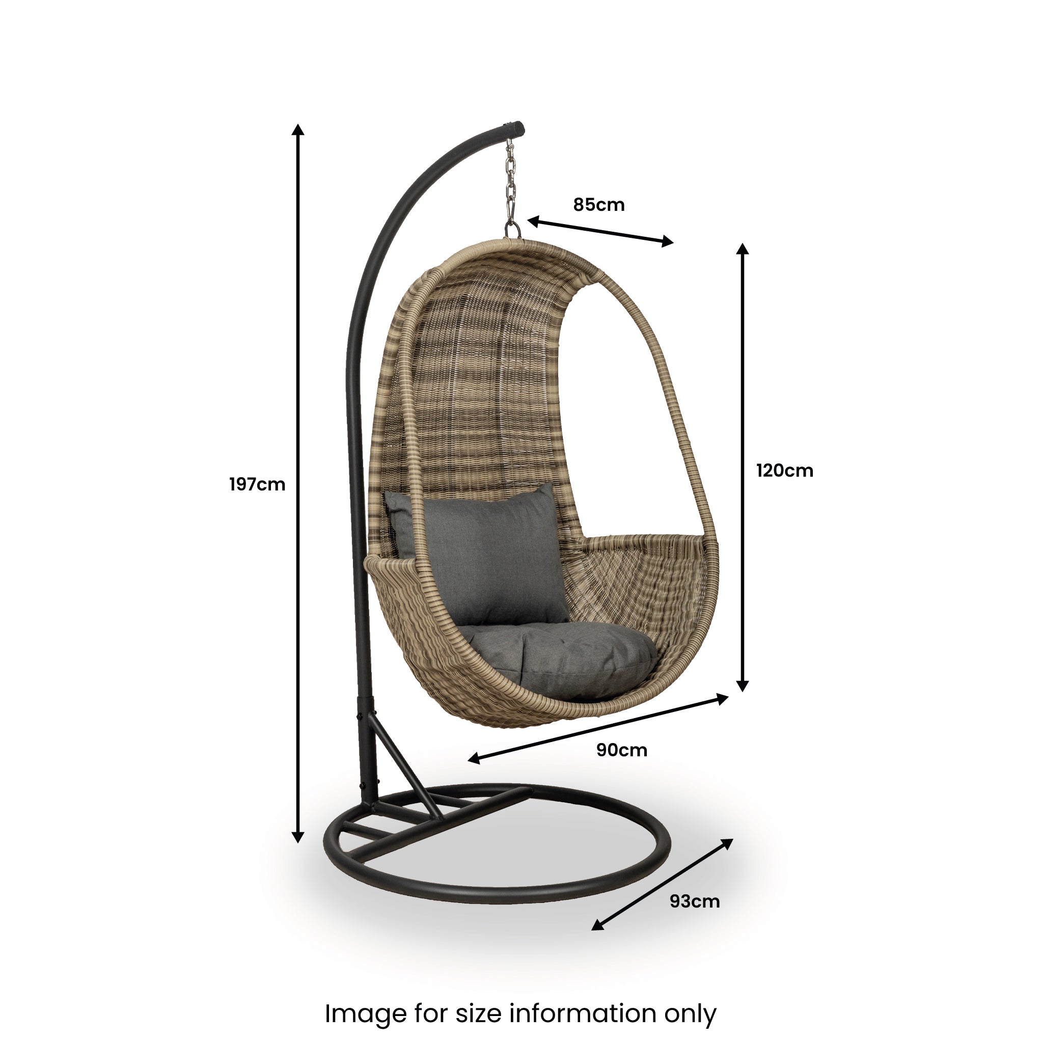 Wentworth Rattan Hanging Pod Chair Garden Basket Swing Egg Chair