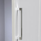 Bellamy White  Door Double Wardrobe chrome handle close up