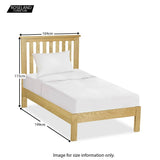 Lanner Oak Single Bed Frame - size guide