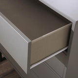 Hudson Grey 4 Drawer Chest with black leg drawer on runners