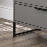 Hudson Grey 4 Drawer Chest with black legs