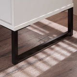 Hudson white 2 drawer bedside cabinet with black legs