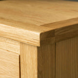 London Oak Large Smart TV Stand top corner view.